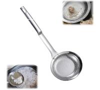 Stainless Steel Fine Mesh Strainer, Fine Mesh Stainless Steel Colander, Spoon Extra Fine Mesh Strainer with Handle for Oil Filter Skimming Grease and Foam (Medium)