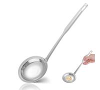 Stainless Steel Fine Mesh Strainer, Hand Strainer with Long Handle, Multi-Functional Skimmer Spoon Filter Colander Tool for Fat Rice Tea Juice Food Foam Oil Cooking Kitchen (3.8")