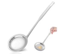 Stainless Steel Fine Mesh Strainer, Hand Strainer with Long Handle, Multi-Functional Skimmer Spoon Filter Colander Tool for Fat Rice Tea Juice Food Foam Oil Cooking Kitchen (4.6")