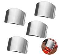 Stainless Steel Finger Guards, Kitchen Tool for Prot ecting Your Fingers from Knife Cutting Hurts,4 Pack