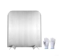 Stainless Steel Fireplace Back Panel 16x18 Inch with Adjustable Feet, Heat Reflector for Interior Wall Protection, Silver Barrier to Prevent Discoloration and Enhance Warmth