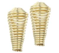 Stainless Steel Fireplace Spring Handle Grip 2pcs for Stove Doors | Tower Shaped, Golden Finish, Heat Resistant Design, Easy Installation for Wood Stove Owners and Bbq Grilling
