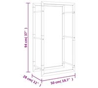 vidaXL Firewood Rack 50x28x94 cm Stainless Steel