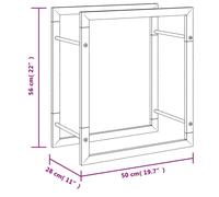 vidaXL ' Stainless Steel Firewood Rack - Durable Log Store Holder with Ample Storage and - Design for Winter Warmth