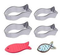 Stainless Steel Fish Cookie Cutters, Set of 4, Fish Cookie Cutters, Communion Cookie Cutter, Dishwasher Safe Fish, Communion Confirmation, Children's Birthdays, DIY Cakes