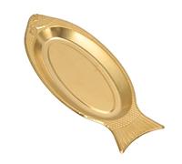 Stainless Steel Fish Shaped Platter, Decorative Snack Appetizer Serving Plate Dishes Food Storage Trays for Restaurants Home Kitchen(Gold, M)