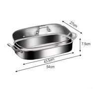 Stainless Steel Fish Steamer Pot With Glass Lid For Steaming Fish Boiling Soup Suitable For Multiple Cooking Methods Including Gas And Induction(with lid)