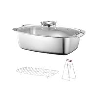 Stainless Steel Fishes Steamers Pastas Pots Square Steaming Cookware With Rack Stockpots For Steaming Fishes Boiling Soup Large Steamers Cooker