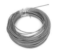 Stainless Steel Fishing Cable 304, 3.0mm & 4.0mm Heavy-Duty Lifting Wire Rope, 7x7 Soft Line for Laundry, 15M Length, Metal Line for Fishing & Outdoor Use