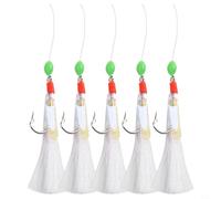 Stainless Steel Fishing Mackerel Rig With Red Foil Hooks 3/0# High Carbon For Sea Pier Rock Boat Freshwater Tuna 150Cm Main 0.6mm Line