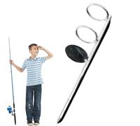 Stainless Steel Fishing Rod Holder - Duàl Ring Forked Design, Single Sea Rod Ground Insert, Heavy Duty Spiked Beach Rack, Rustproof Quick Mount Fishing Pole Stand for Angler Pier Jetty