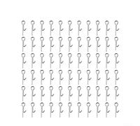 Stainless Steel Fishing Soft Lure Bait Stinger Spike Hook Connecting Pins with Lock Needle for Terminal Tackle Accessories, 100 pcs, 20x7x1mm, Small Portable Design, Easy to Store