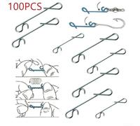 Stainless Steel Fishing Swivel Snap Clips, 100pcs SXXL Size for Fresh and Saltwater Fishing, Suitable for Various Fish Types (M)
