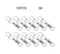 Stainless Steel Fishing Swivel, Snap Connectors 10pcs with Dual O-Ring Swivel High-Speed Rotation Reinforced Pin for Lure Boat(0#（10pcs）)