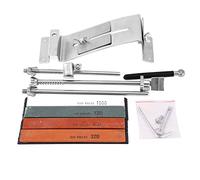 Stainless Steel Fixed Angle Sharpening System, Professional Knife Sharpener Tool with 4 Whetstones for Kitchen Scissors Peelers, Adjustable 5 to 90 Degree Blade