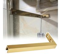 Stainless Steel Fixed Shower Glass Panel Support Bar 10 14 Inch, Waterproof Shower Screen Support Stabilizer Bracket for Restroom/Kitchen/Bathroom(Gold,R-34cm (13 2/5in))