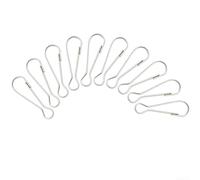 Stainless Steel Flag Pole Clips Set of 10 for Securing State or Organization Flags to Outdoor Flagpoles