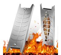 Stainless Steel Flame Salmon Chopping Board - Adjustable BBQ Stand 59×16×3.7cm, Ideal for Fish, Meat and Vegetables - Rustproof, Reusable and Easy to Clean