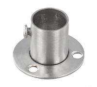 Stainless Steel Flange Fitting for Securing Round Tubes to Building Surfaces with Reliable Locking Screw (19mm)