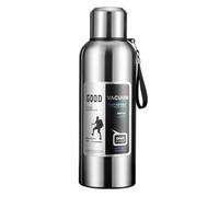 Stainless Steel Flask Insulated Water Bottle 1L/2L Large Capacity Vacuum Flask for Hot and Cold Drink Leakproof Metal Bottles for Travel Sport Home Use (1000ml)