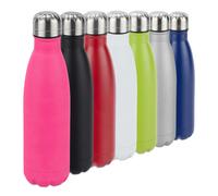 Relaxdays Stainless Insulated Flask, Leakproof for Cold and Hot Drinks, Vacuum Thermo Bottle, 500 ml, Pink