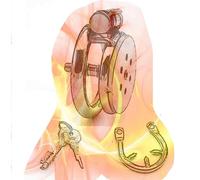 Stainless Steel Flat Cage with Sounding Rod and Anti-Off Ring, Flat Disguise Device for Sissy Men Cross-Dressing Role Play - HA09 (Metal Rod, 40mm Ring)