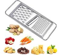 Stainless Steel Flat Cheese Grater, Zester & Parmesan Grater - Durable, Sharp Blades, Multipurpose Versatility - with Handles for Better Grip