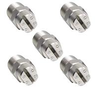 Stainless Steel Flat Fan Spray Tip， 5 Pcs 65 Degree Flat Fan Spray Tips 1/8-1/2 Inch BSPT Threads 304 Stainless Steel(1/4(Hole Diameter 3.6mm))