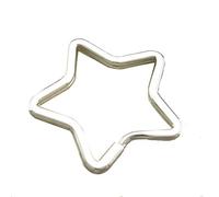 Stainless Steel Flat Key Fob Star Shape Key Ring for Home Car Key DIY Accessories Silver 1 Piece Released and Popular Durability