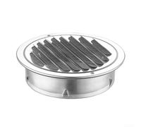 Stainless Steel Flat Louvered Vent Cap for Range Hood Exhaust Pipe | Breathable Wall Terminal with LED Light Compatibility, For Durable Kitchen Air Circulation Cover, Silver Finish(304（120MM）)