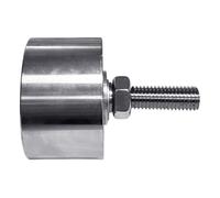Stainless Steel Flat Roller Wheel, 201 Steel 58X35MM | Threaded Mounting and Fastening Nut, Ungrooved Wheel Profile, Hardware for Dock Equipment Sliding Assemblies