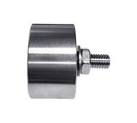 Stainless Steel Flat Roller Wheel, 304 Steel 38X22MM | Threaded Mounting and Fastening Nut, Ungrooved Wheel Profile, Hardware for Dock Equipment Sliding Assemblies