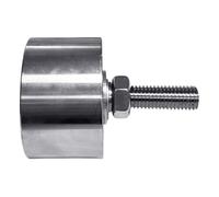 Stainless Steel Flat Roller Wheel, 304 Steel 58X35MM | Threaded Mounting and Fastening Nut, Ungrooved Wheel Profile, Hardware for Dock Equipment Sliding Assemblies