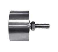 Stainless Steel Flat Roller Wheel, 304 Steel 68X40MM | Threaded Mounting and Fastening Nut, Ungrooved Wheel Profile, Hardware for Dock Equipment Sliding Assemblies