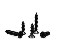 Stainless Steel Flat Self Tapping Screws, Steel Self-Tapping Wood Screws Phillips Flat Head M2-M3, 4-16mm Multicolor 200 pcs(Black,2.6 * 12Mm)
