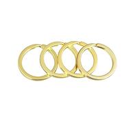 Stainless Steel Flat Split Key Ring, 10/20PCS Metal Key Chains 15 20 25 28 30mm Keyring Split RingKey Ring(Gold,30mm-10pcs)