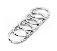 Stainless Steel Flat Split Key Ring, 10pcs Golden Stainless Steel Key Rings 25/30mm Round Flat Line Split Rings Keyring(Rhodium 25mm)