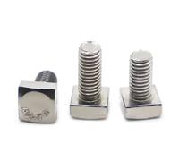 Stainless steel flat square four corner square head machine bolt, M5 M6 M8 GB35 304 A2-70(M5 10pcs,25mm)