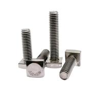Stainless steel flat square head machine bolt, 2 M6 M8 length=8-80mm GB35 304 A2-70(22mm,2pcs M6)