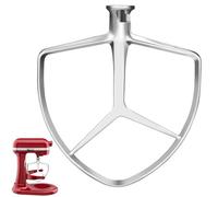 Stainless Steel Flat Whisk compatible with KitchenAid7QT Bowl-Lift Stand Mixers, Whisk Replacement, Food Grade Stainless Steel Mixer Attachment, Dishwasher Safe