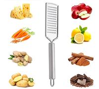Stainless Steel Flat Zester Grater, 1 Pack, 23.5cm, Perfect for Grating, Garlic, Parmesan Cheese, Chocolate, Lemon and Limes, Durable and Rust Proof Zester, with Hanging Hole (1 Pack)
