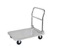 Stainless Steel Flatbed Hand Cart - Foldable Platform Truck with Thick Panel for Tools & Appliances Transport - Heavy-Duty High Capacity Push Cart (304 Color)
