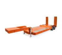 Stainless Steel Flatbed Semi-Trailer 2 Axles Anti-Slip Panel for 1/14 DIY for Tamiya Remote Control Tractor Truck