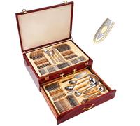 Stainless Steel Flatware Set, 72 Piece Cutlery for 12 People, Includes Forks and Spoons, Collectible Gift Case for Home Events
