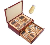 Stainless Steel Flatware Set - 72 Piece Cutlery for 12 People with Forks and Spoons, Includes Gift Carrying Case for Home Events