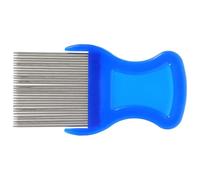 Stainless Steel Flea Comb Grooming Tool for Dogs and Cats | Plastic and Steel Build, Ergonomic Handle, Removes Dirt and Dust, Sky Blue Finish Random Color