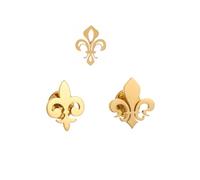 Stainless Steel Fleur De Lis Lapel Pin Design Brooch Men Shirt Suit Collar Badge Pins Vintage Religious Jewelry, Metal, gem na