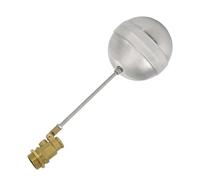 Stainless Steel Float Ball Valve, 1" Male Thread Water Level Control for Tank Boiler, 304 SS Floating Ball with Rubber Gasket, 220mm Stem