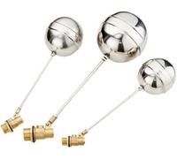 Stainless Steel Float Ball Valves, 1/2" 3/4" 1" Brass Float Valve Cold and Hot Water Tank Floating Ball Stem Flow Control(0.75 Inch)