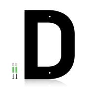 Stainless Steel Floating House Numbers, 20 Inch Modern Metal Address Letters and Mailbox Numbers, House Address Plaques for Home, Apartment, Garages, Storefronts, Doors, Gardens (Black, D)